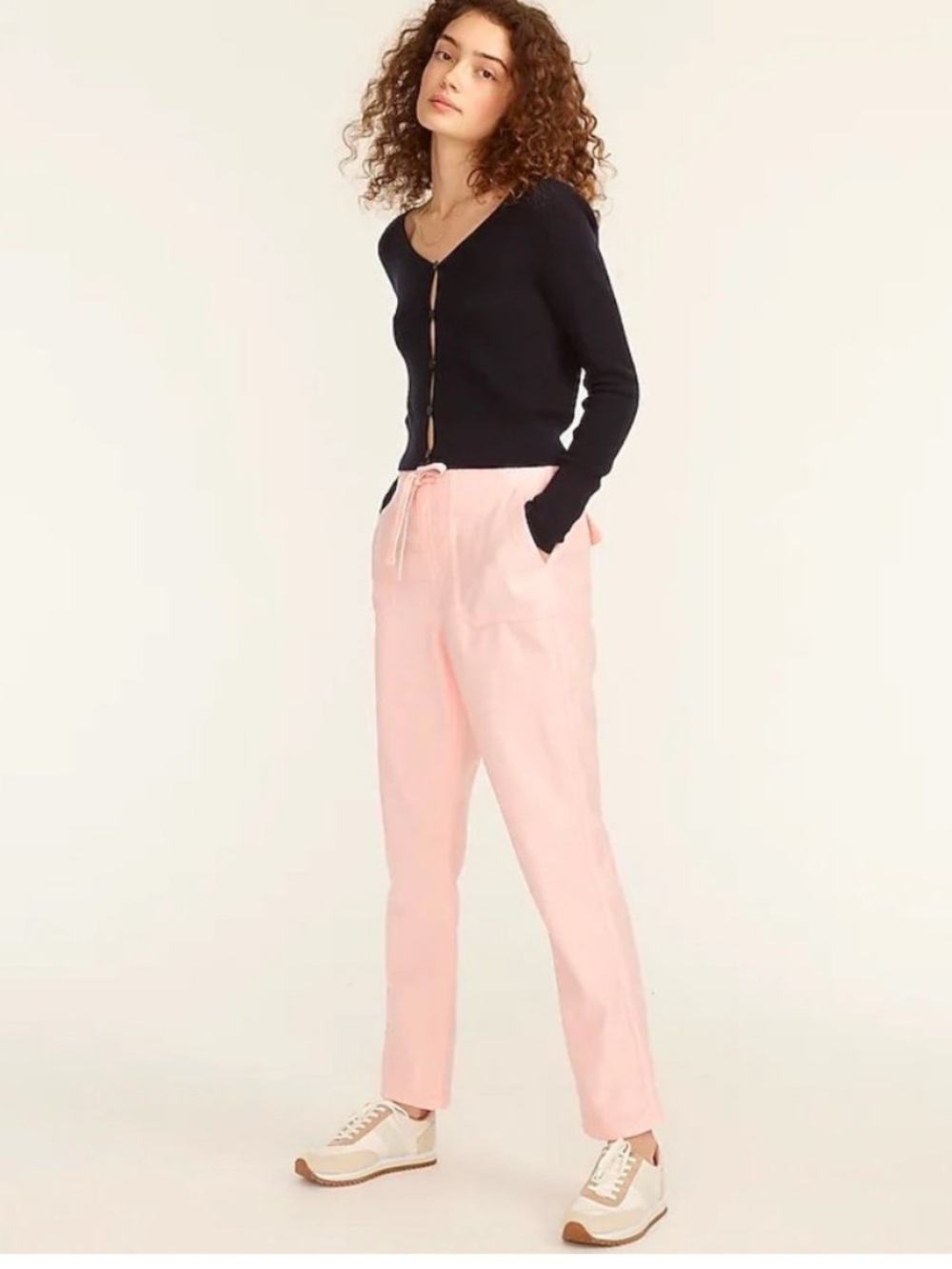 J.Crew Pink Tie Waist Camp Pants, Size XL